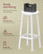 Set of 2 Kitchen Stools - Metal Frame - Cloud White - Easy to Assemble