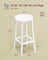 Set of 2 Kitchen Stools - Metal Frame - Cloud White - Easy to Assemble
