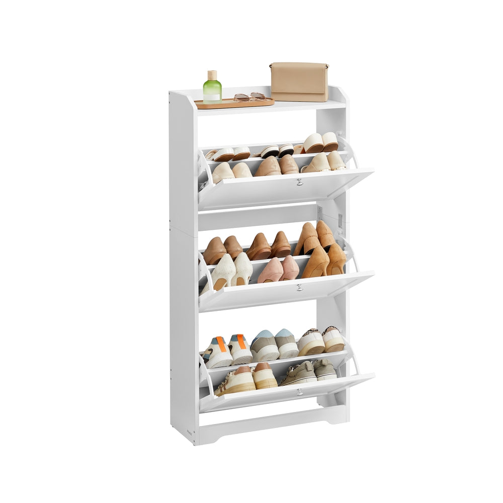 Shoe Cabinet - 121.2L - Particleboard - 3 Flip Drawers
