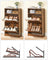 Shoe Cabinet - Melamine Veneer - Rustic Brown - Two Flaps with Open Shelf