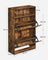 Shoe Cabinet - Melamine Veneer - Rustic Brown - Two Flaps with Open Shelf