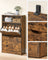 Shoe Cabinet - Melamine Veneer - Rustic Brown - Two Flaps with Open Shelf