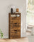 4-Tier Shoe Cabinet - Wood - Rustic Brown - Adjustable and Removable Divider