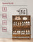 Shoe Cabinet - Melamine Veneer - Rustic Brown - 3-Tier with Open Shelf and Flaps