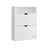 Shoe Cabinet - Melamine Veneer - Rustic Brown - 3-Tier with Open Shelf and Flaps