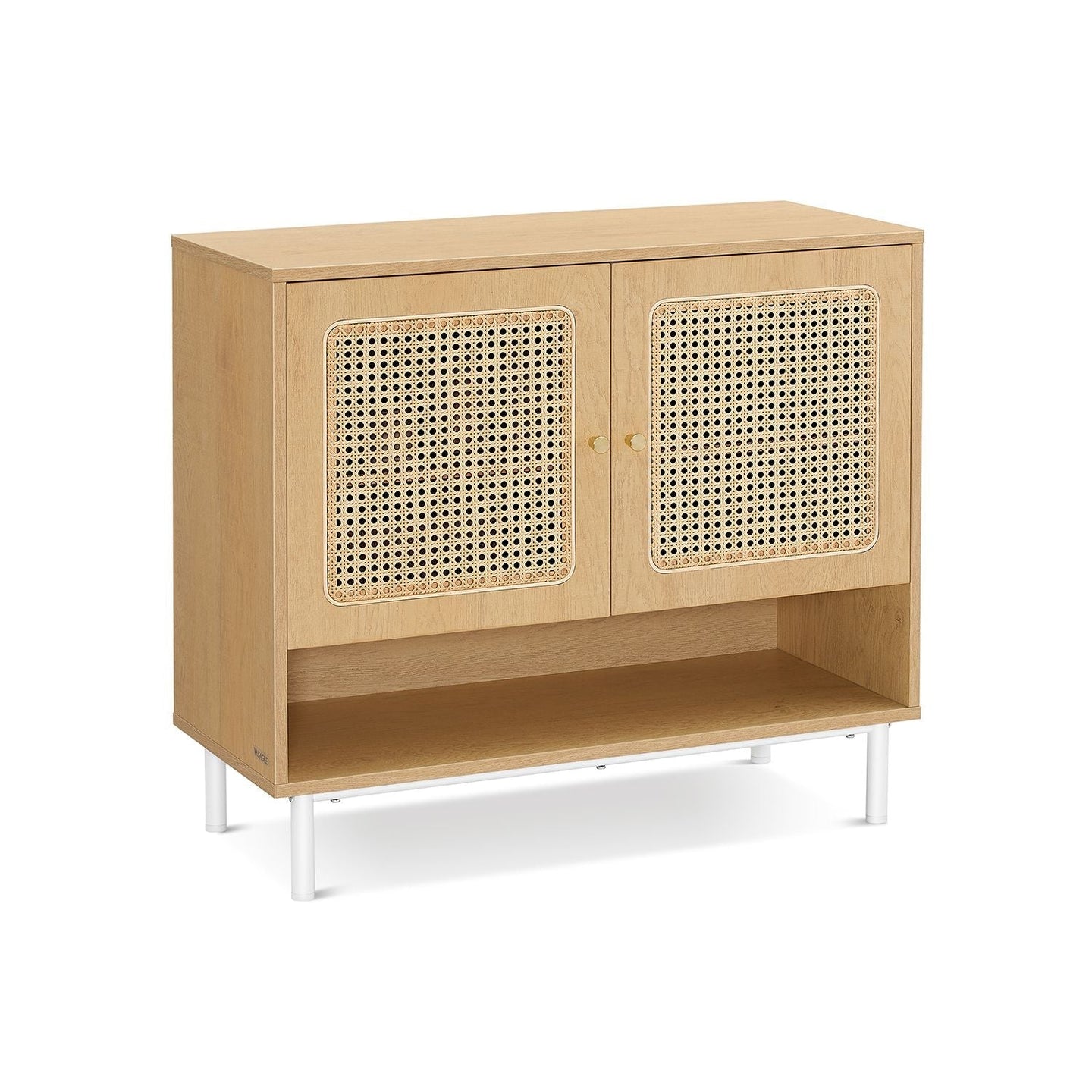 3-Tier Shoe Cabinet - Wood - Oak Beige - Boho Style