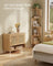 3-Tier Shoe Cabinet - Wood - Oak Beige - Boho Style