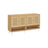 Shoe Cabinet - Engineered Wood - Oak Beige - 120 cm Wide with Rattan-Style Doors