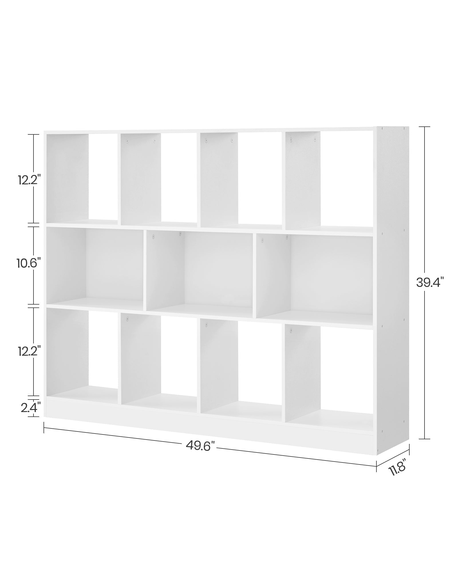 Bookcase - 11 Storage Bins - Wood - Multicolor
