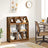 Wooden Bookcase - Rustic Brown - 5 Cubbyholes and 3 Book Organisers