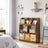 Wooden Bookcase - Rustic Brown - 5 Cubbyholes and 3 Book Organisers