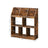 Wooden Bookcase - Rustic Brown - 5 Cubbyholes and 3 Book Organisers