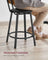 Set of 2 Bar Stools - PU Upholstered - Rustic Brown and Black - 75.4 cm Tall with Footrest