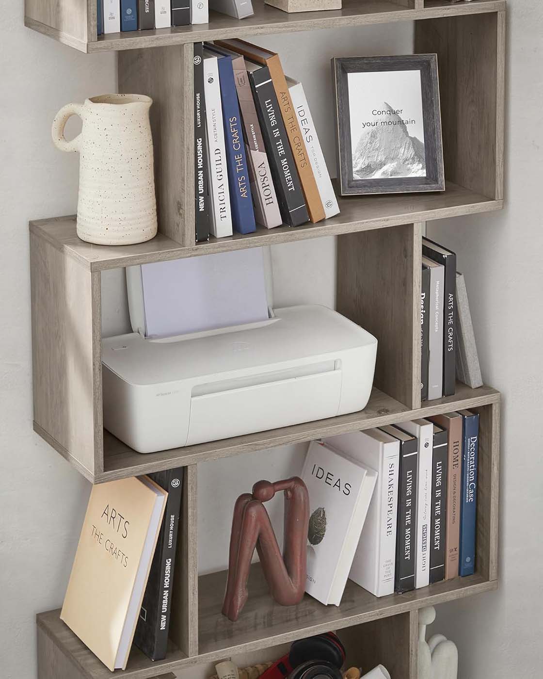 Wooden Bookcase - 6-Tier Design - Greige - Freestanding Room Divider
