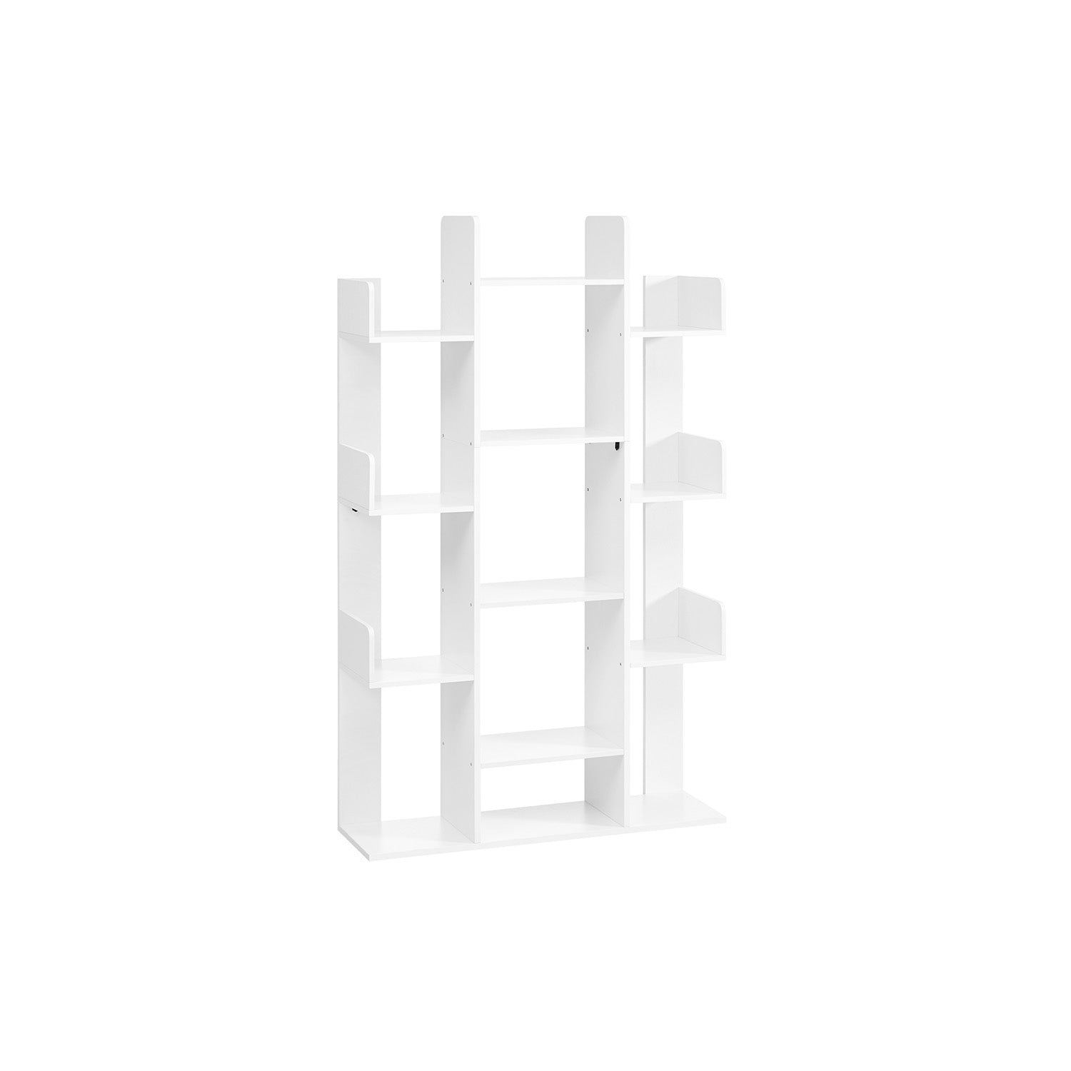 Tree-Shaped Bookcase - Particleboard - White - with 13 Storage Shelves