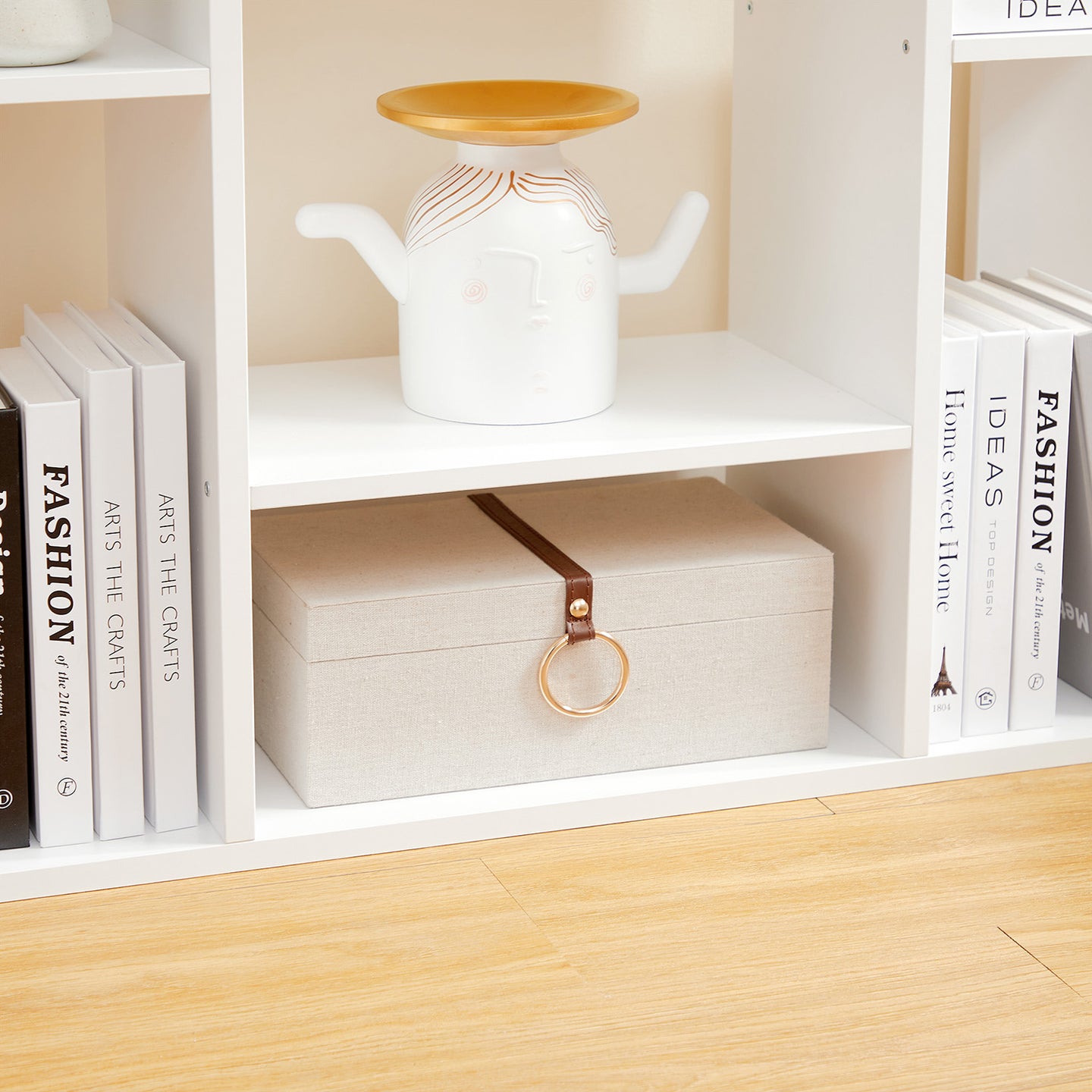 Tree-Shaped Bookcase - Particleboard - White - with 13 Storage Shelves