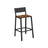 Set of 2 Kitchen Bar Stools - Oak - Beige and White