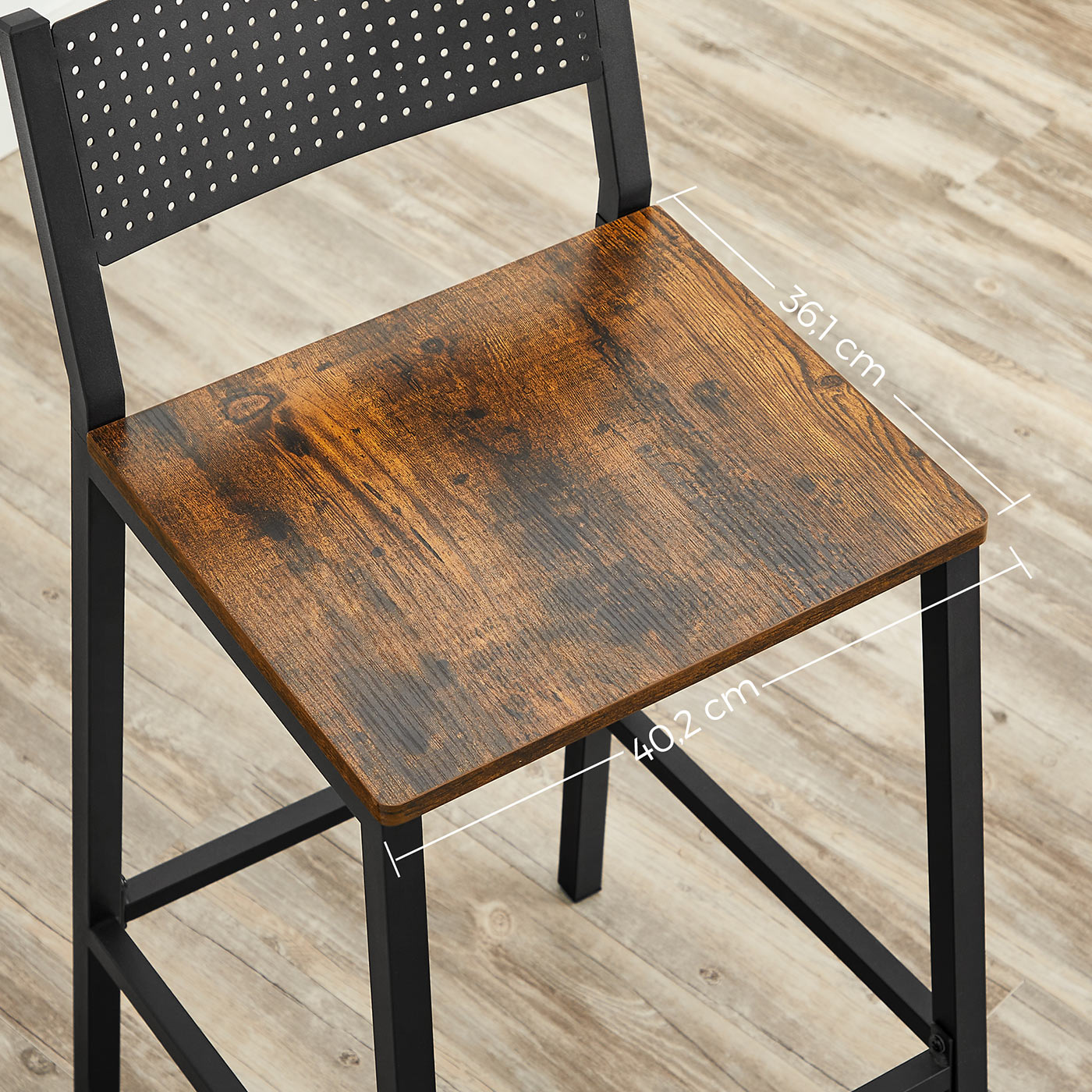 Bar Stool Set of 2 - Metal - Counter Height