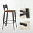 Bar Stool Set of 2 - Metal - Counter Height