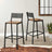 Bar Stool Set of 2 - Metal - Counter Height