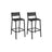 Set of 2 Kitchen Bar Stools - Metal - Charcoal Gray and Black