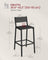 Set of 2 Kitchen Bar Stools - Metal - Charcoal Gray and Black