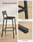 Set of 2 Kitchen Bar Stools - Metal - Charcoal Gray and Black