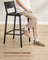Set of 2 Kitchen Bar Stools - Metal - Charcoal Gray and Black