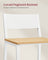 Set of 2 Kitchen Bar Stools - Oak - Beige and White