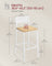 Set of 2 Kitchen Bar Stools - Oak - Beige and White