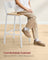Set of 2 Kitchen Bar Stools - Oak - Beige and White