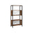 Bookcase - 5-Tier with Mesh Backs - Wood - Rustic Brown and Black