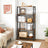 Bookcase - 5-Tier with Mesh Backs - Wood - Rustic Brown and Black