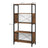 Bookcase - 5-Tier with Mesh Backs - Wood - Rustic Brown and Black