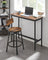 Set of 2 Bar Stools - Wood and Steel - Rustic Brown and Black