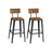 Industrial Steel Bar Stools Set of 2 - Steel - Rustic Brown and Black