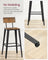 Industrial Steel Bar Stools Set of 2 - Steel - Rustic Brown and Black