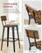 Industrial Steel Bar Stools Set of 2 - Steel - Rustic Brown and Black