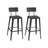 Industrial Steel Bar Stools Set of 2 - Steel - Rustic Brown and Black