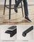 Bar Stool Set of 2 - Steel Frame - Ash Black and Ink Black