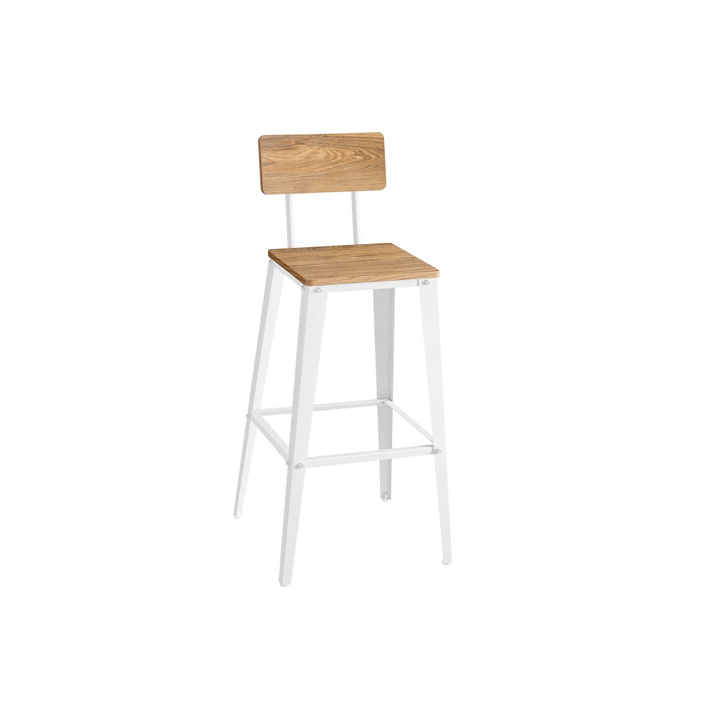 Industrial Steel Bar Stools Set of 2 - Steel - Rustic Brown and Black