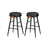 Bar Stools Set of 2 - Synthetic Leather - Black