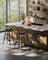 Bar Stools Set of 2 - Synthetic Leather - Black
