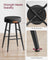 Bar Stools Set of 2 - Synthetic Leather - Black