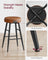 Bar Stools Set of 2 - Synthetic Leather - Black