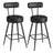 Swivel Bar Stools Set of 2 - 360° Design - Synthetic Leather - Caramel Brown