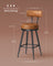 Swivel Bar Stools Set of 2 - Synthetic Leather - Caramel Brown - 360° Rotation