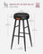 Bar Stools Set of 2 - Synthetic Leather - Black