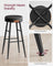 Bar Stools Set of 2 - Synthetic Leather - Black