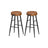 Bar Stools Set of 2 - Synthetic Leather - Black